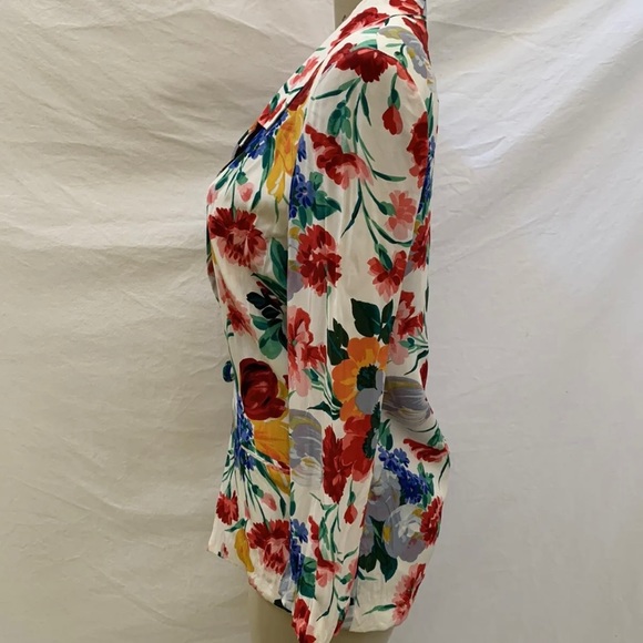 Mary Ann Restivo Women’s Vintage Floral Silk  One Button Blazer-90’s-Sz 4-EUC - Picture 4 of 14